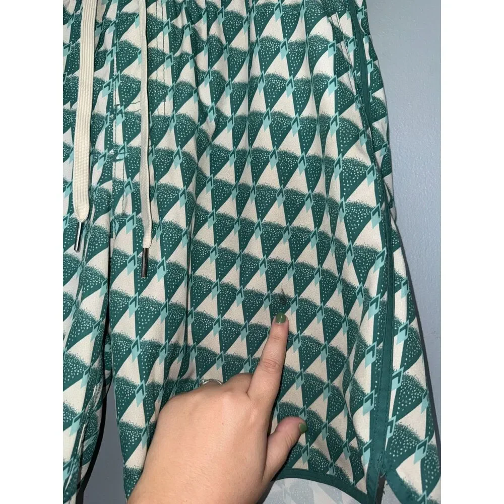 Men's Fair Harbor Anchor Breezeknit Brief-Lined Geometric Print Trunks | Size M